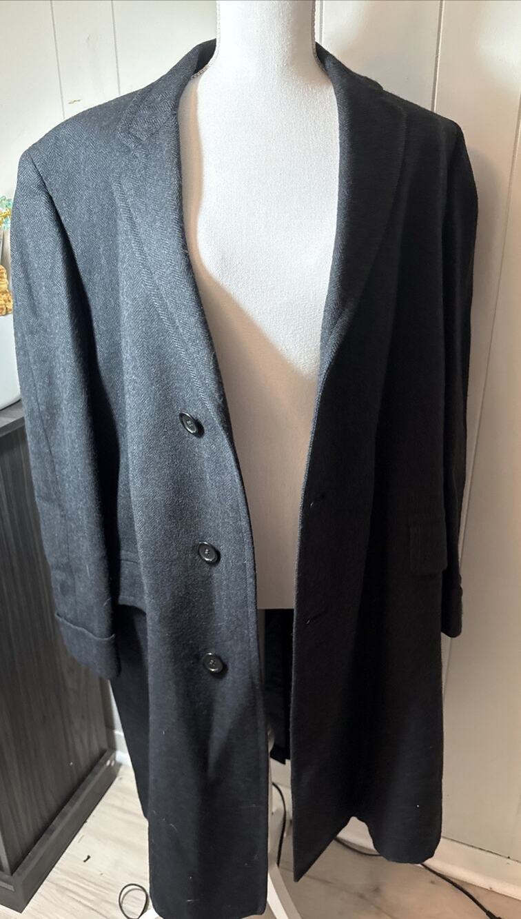 Botany Men's Vintage 500 Charcoal Trench Coat Size 40R